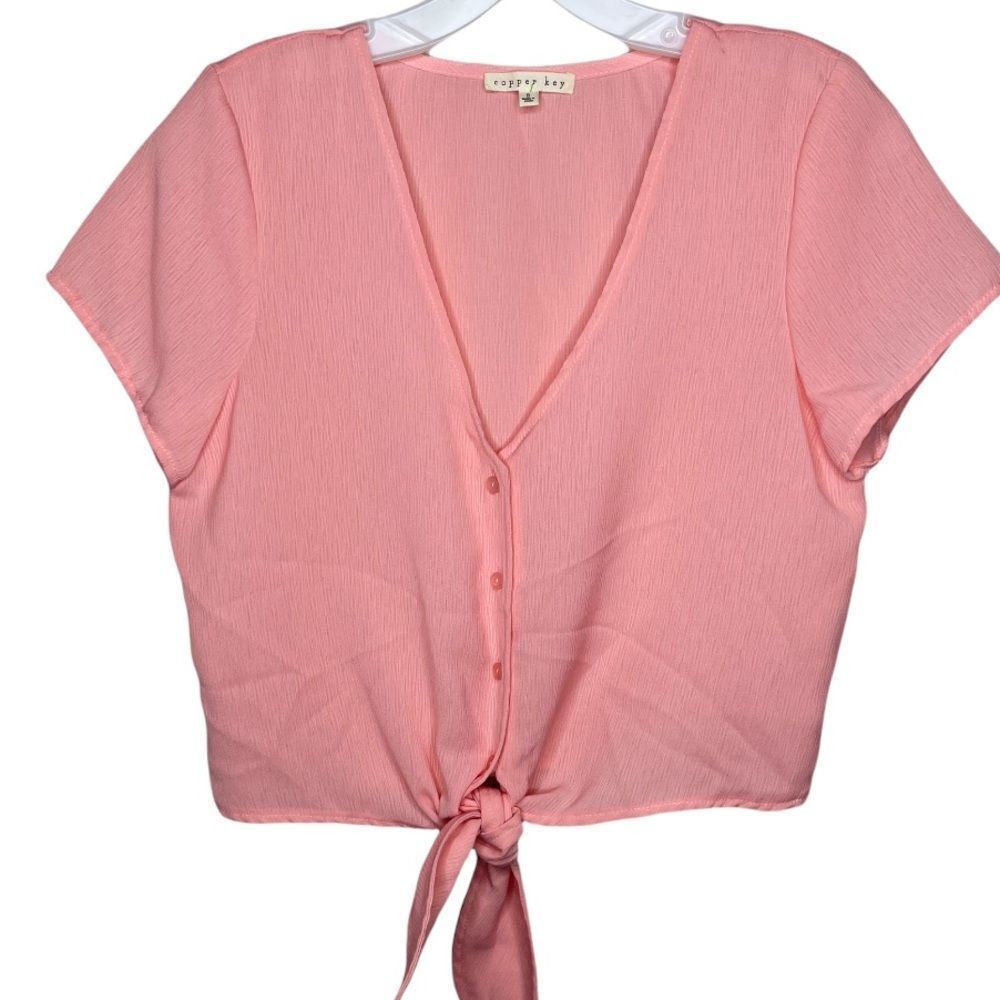 Copper Key Tie Up Halter Top